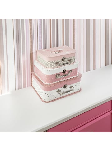 WellHome for Kids Kuferki (3 szt.) w kolorze kremowo-jasnoróżowym