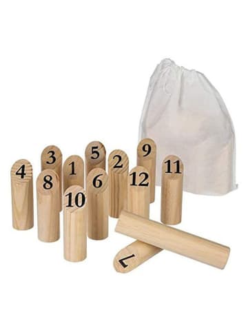 WellHome for Kids 12tlg. Nummern-Kubb-Set in Beige - ab 6 Jahren