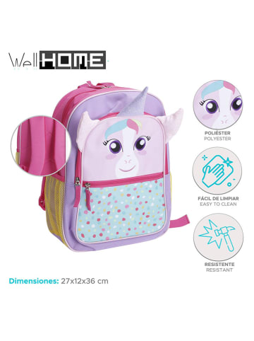 WellHome for Kids Rugzak roze/meerkleurig - (B)27 x (H)36 x (D)12 cm