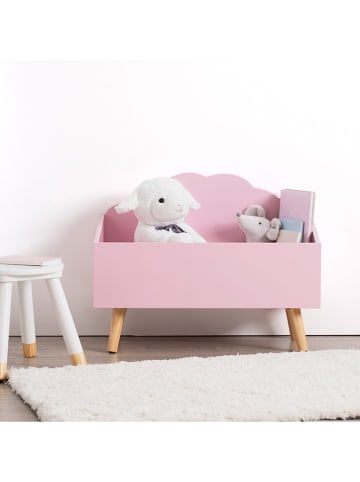 WellHome for Kids Skrzynia w kolorze jasnoróżowym na zabawki - 58 x 45,5 x 28 cm