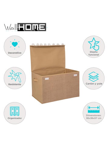 WellHome for Kids Spielzeugtruhe in Sand - (B)36 x (H)58 x (T)36 cm