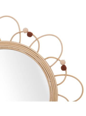 WellHome for Kids Wandspiegel in Hellbraun - Ø 38 cm