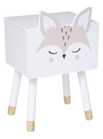 WellHome for Kids Stolik nocny "Fox" w kolorze białym - 34 x 53 x 26,5 cm