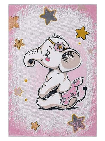 WellHome for Kids Kurzflor-Teppich "She Dances" in Rosa/ Bunt