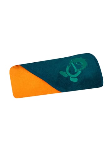 Trollkids Badhanddoek met capuchon "Sandefjord" oranje/groen - (L)95 x (B)95 cm
