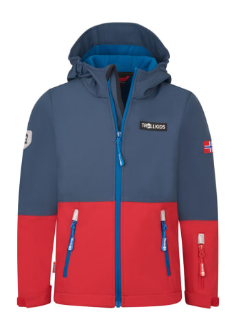 Trollkids Softshelljacke "Skjorta" in Blau/ Rot