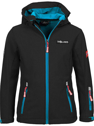 Trollkids Softshelljacke "Oslofjord" in Schwarz/ Türkis