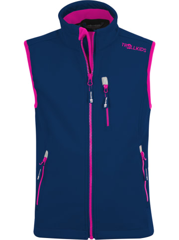 Trollkids Softshellbodywarmer "Trollfjord" donkerblauw