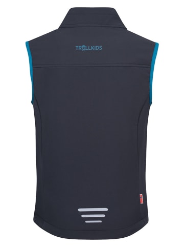 Trollkids Softshellbodywarmer "Trollfjord" zwart