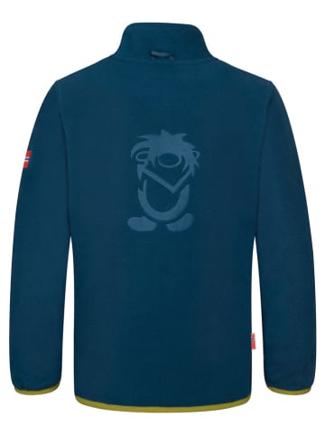 Trollkids Fleece vest "Oppdal" donkerblauw/groen