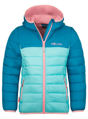 Trollkids Doorgestikte jas "Eikefjord" blauw/lichtblauw/lichtroze