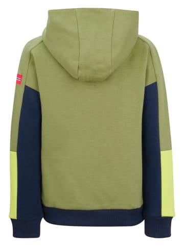 Trollkids Hoodie "Rondane" in Grün/ Dunkelblau