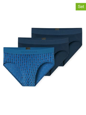 Schiesser 3-delige set: slips donkerblauw/blauw