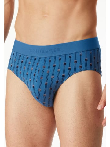 Schiesser 3-delige set: slips donkerblauw/blauw