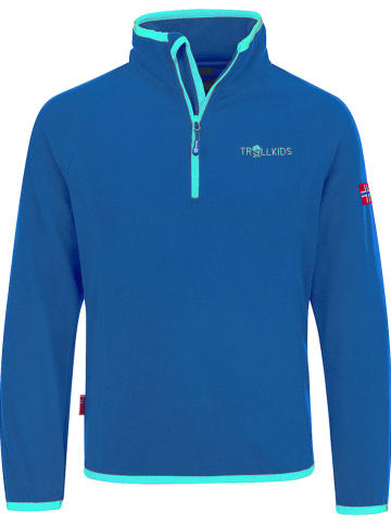 Trollkids Fleece trui "Nordland" blauw/turquoise
