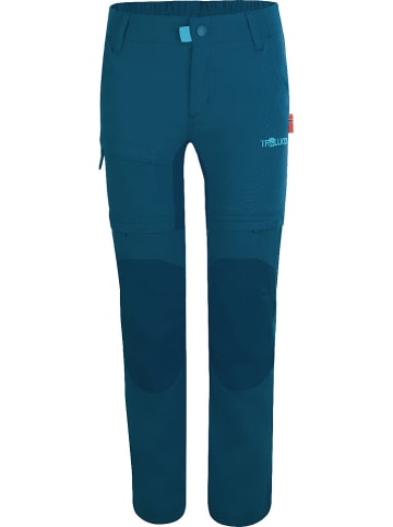 Trollkids Spodnie trekkingowe Zipp-Off "Arendal XT" w kolorze niebieskim