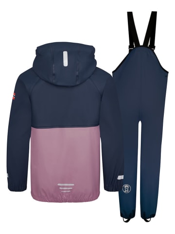 Trollkids 2-delige regenoutfit "Odda" donkerblauw