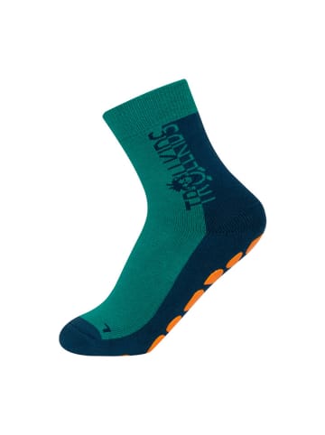 Trollkids Anti-Rutsch-Socken "Kids" donkerblauw/groen