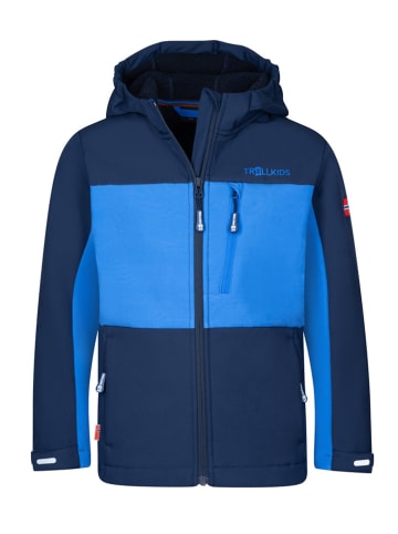 Trollkids Softshelljas "Bergsfjord" in Dunkeblau/blauw