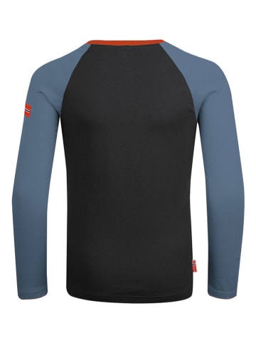 Trollkids Longsleeve "Preikestolen" in Dunkelblau/ Hellblau