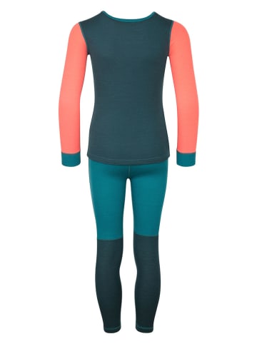 Trollkids 2-delige functionele ondergoedset "Merino" turquoise