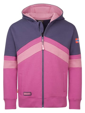 Trollkids Bluza "Flekkefjord" w kolorze różowo-fioletowym