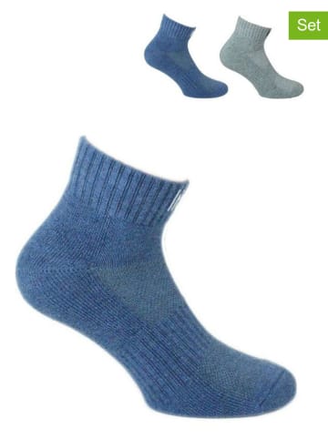 Norfolk 2-delige set: trekkingsokken "Wilma" blauw/lichtblauw