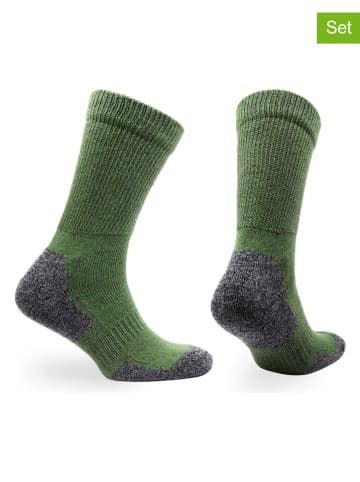 Norfolk Skarpety turystyczne (2 pary) w kolorze zielonym