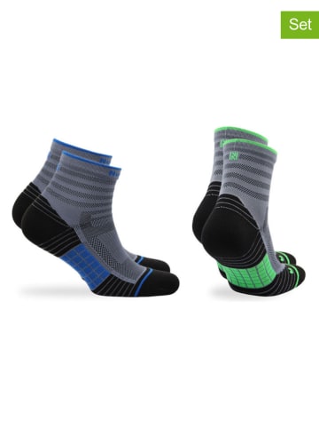 Norfolk 2-delige set: trekkingsokken "Cheetah" grijs/zwart