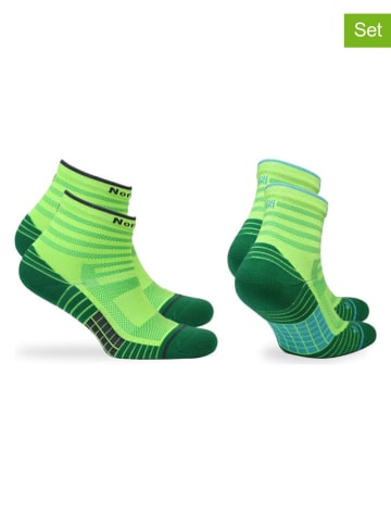 Norfolk 2er-Set: Trekkingsocken "Cheetah" in Grün