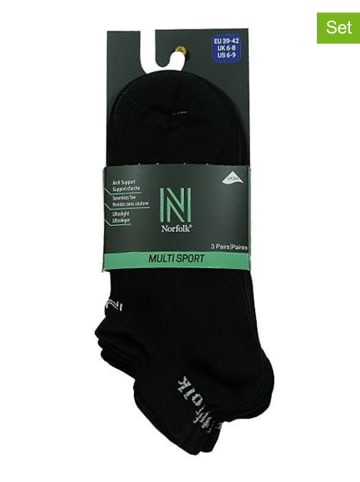 Norfolk 3er-Set: Socken in Schwarz