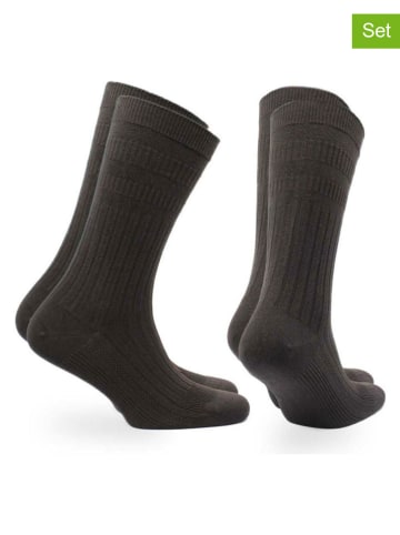 Norfolk 2er-Set: Trekkingsocken "Joseph" in Dunkelbraun