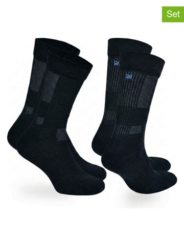 Norfolk 2er-Set: Trekkingsocken "Leonardo" in Schwarz