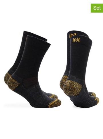 Norfolk 2er-Set: Trekkingsocken "Leopnardo" in Schwarz