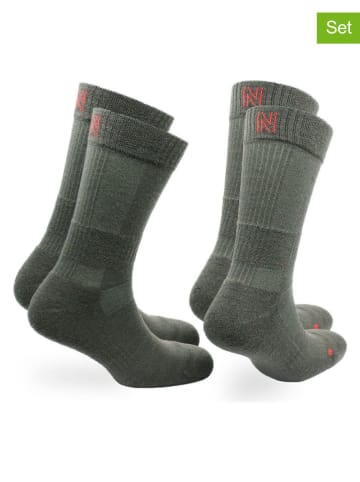 Norfolk 2-delige set: trekkingsokken "Leonardo" donkergroen