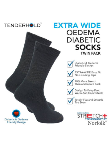 Norfolk Skarpety trekkingowe (2 pary) "Peter" w kolorze czarnym