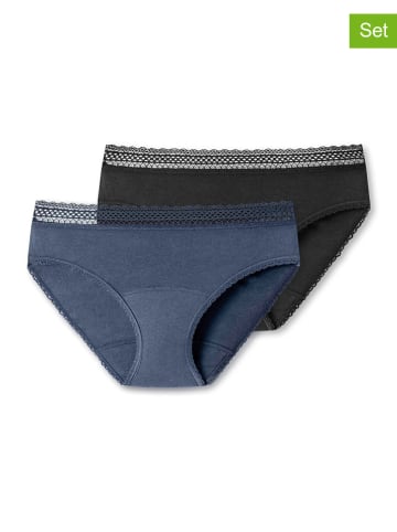 Schiesser 2er-Set: Slips in Blau/ Schwarz