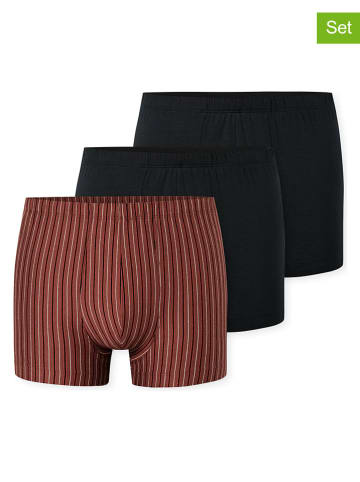 Schiesser 3-delige set: boxershorts rood/zwart