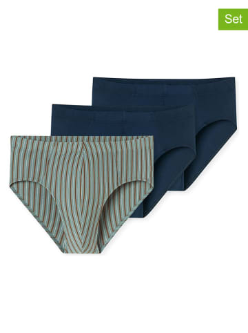 Schiesser 3-delige set: slips donkerblauw/groen