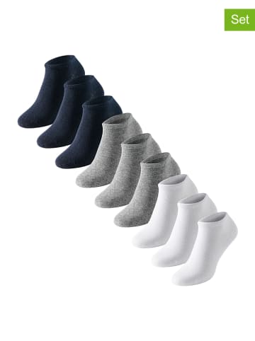 UNCOVER BY SCHIESSER Skarpety (9 par) w kolorze granatowo-szaro-białym
