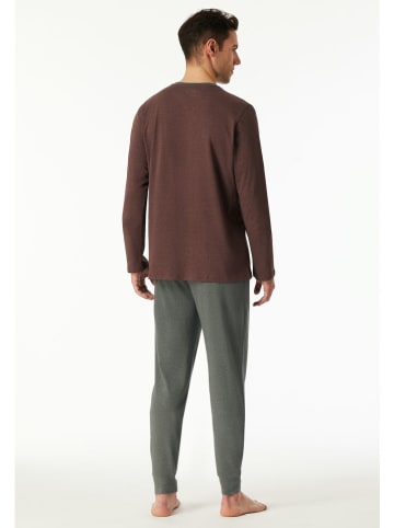 Schiesser Pyjama bruin/grijs