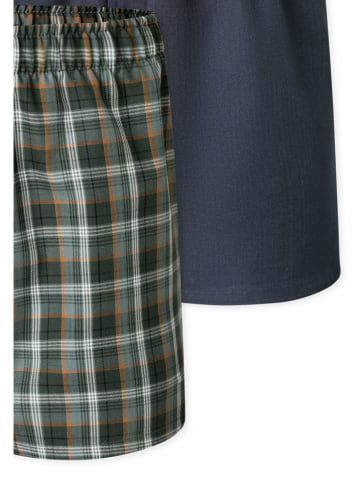 Schiesser 2-delige set: boxershorts groen/donkerblauw