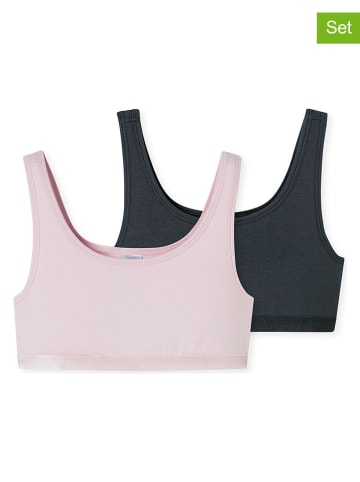 Schiesser 2-delige set: bustiers lichtroze/donkerblauw