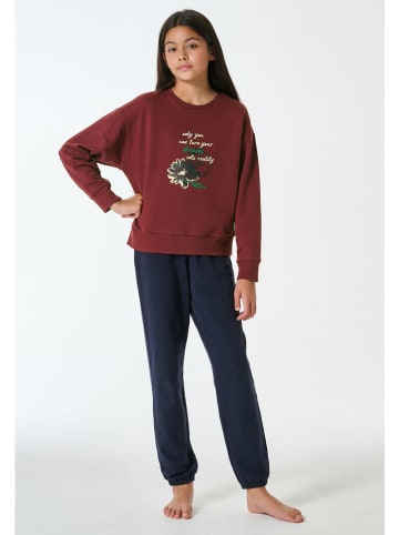 Schiesser Pyjama donkerblauw/rood