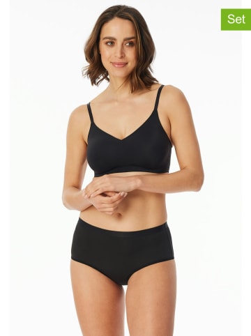 Schiesser 2-delige set: periodenhipsters zwart