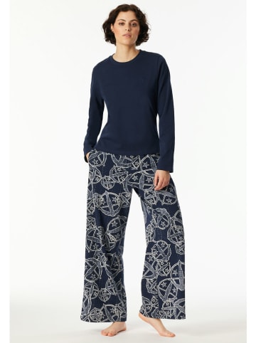 Schiesser Pyjama-Oberteil in Dunkelblau