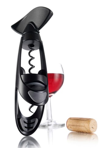 Vacu Vin Korkenzieher "Twister" in Schwarz - (B)7,5 x (H)19,6 x (T)5 cm