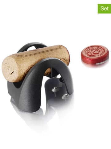 Vacu Vin 2-delige set: foliesnijders zwart - (L)4,5 x (B)4,5 cm