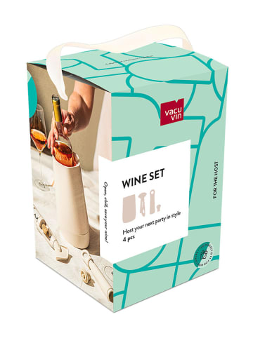 Vacu Vin 4tlg. Weinzubehör-Set "Host" in Creme