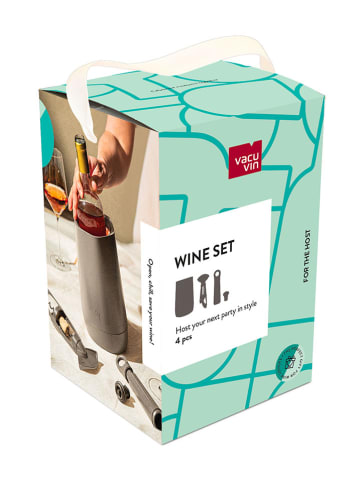 Vacu Vin 4-delige wijnaccessoiresset "Host" grijs